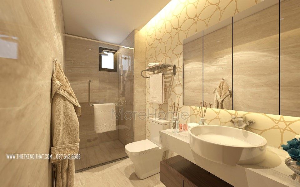 Thiết kế nội thất phòng tắm biệt thự Vinhomes Thăng Long Hoài Đức Hà Nội